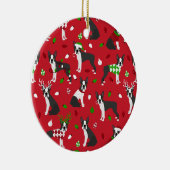 Weihnachten Boston Terrier Keramik Ornament (Rechts)