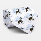 Weihnachten Boston Terrier Krawatte (Gerollt)