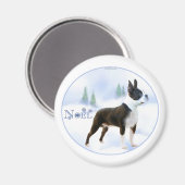 Weihnachten Boston Terrier Magnet (Vorderseite/Rückseite)
