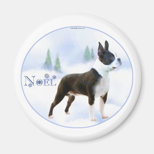 Weihnachten Boston Terrier Magnet (Vorne)