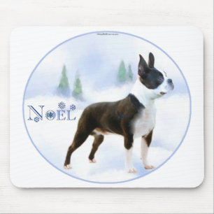 Weihnachten Boston Terrier Mousepad