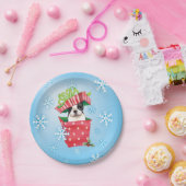 Weihnachten-Boston-Terrier Pappteller (Party)