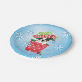 Weihnachten-Boston-Terrier Pappteller (Schrägansicht)