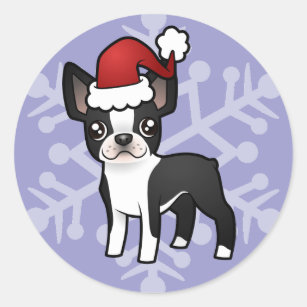 Azeeda Aufkleber „Boston Terrier“ – Permanent, Mittel (ca. 100 Mm), Für Innen & Außen