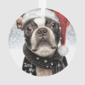 Weihnachten Boston Terrier, Santa Dog Ornament (Rückseite)