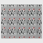 Weihnachten Boston Terrier Welpen Geschenkpapier (Flach)