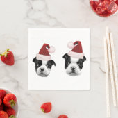 Weihnachten Boston Terrier Welpen Serviette (Beispiel)