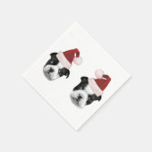 Weihnachten Boston Terrier Welpen Serviette (Ecke)