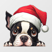 Weihnachten Boston Terrier Window Clying Fensteraufkleber (Blatt)