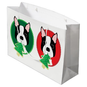 Weihnachten Bostons Terrier Große Geschenktüte