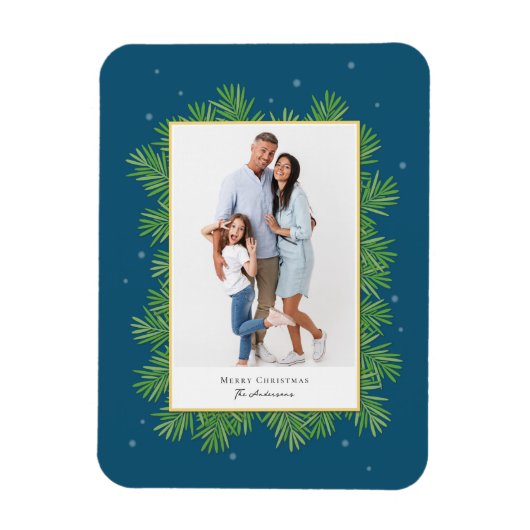 Weihnachten Botanicals Grüne Einfaches Elegantes F Magnet (Vertikal)