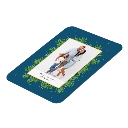 Weihnachten Botanicals Grüne Einfaches Elegantes F Magnet (Linke Seite)