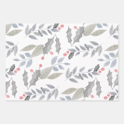 Weihnachten Botanisch Geschenkpapier Set (Vorderseite)