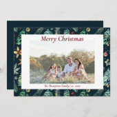 Weihnachten Botanische Grünpflanzen Foto Navy (Vorne/Hinten)