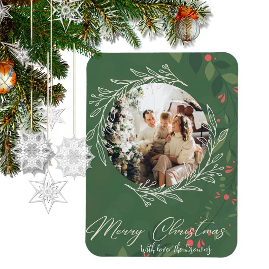 Weihnachten Botanische Grünpflanzen Foto Navy Magnet