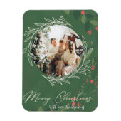 Weihnachten Botanische Grünpflanzen Foto Navy Magnet (Vertikal)