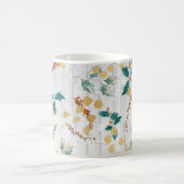 Weihnachten Botanische Holzplanen Kaffeetasse (Mittel)