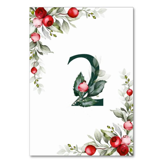 Weihnachten Botanische Tischnummer 2 Hochzeit (Rückseite)