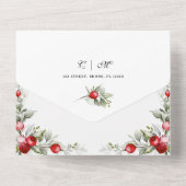 Weihnachten Botanische Winterhochzeit in einer Ein All In One Einladung (Rückseite)