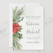 Weihnachten Botanische Winterlandschaft Hochzeit Save The Date (Vorderseite)