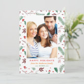 Weihnachten Botanischer Happy Holiday Flat Foto (Stehend Vorderseite)