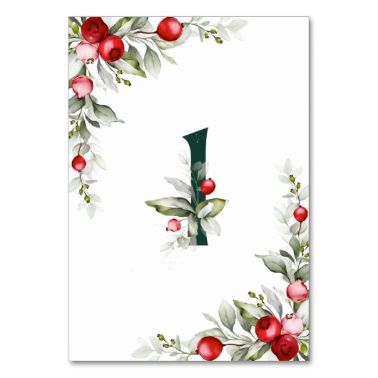 Weihnachten Botanischer Tisch 1 Hochzeitsstimmung Tischnummer (Rückseite)