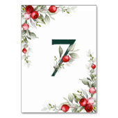 Weihnachten Botanischer Tisch 7 Hochzeitsstimmung Tischnummer (Vorderseite)