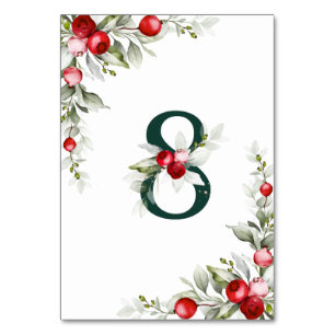 Weihnachten Botanischer Tisch 8 Hochzeitstag Tisch Tischnummer