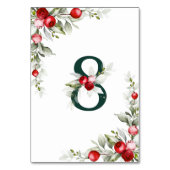 Weihnachten Botanischer Tisch 8 Hochzeitstag Tisch Tischnummer (Vorderseite)