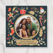 Weihnachten Botanisches Foto Geschenkanhänger (Rückseite)