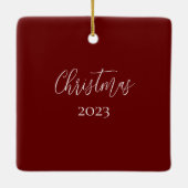 Weihnachten Botanisches Grünes Sukkulat Keramikornament (Rückseite)