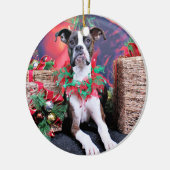 Weihnachten - Boxer - Chinno Keramikornament (Links)