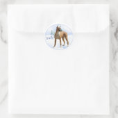 Weihnachten Boxer Runder Aufkleber (Tasche)