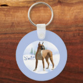 Weihnachten Boxer Schlüsselanhänger (Rückseite)
