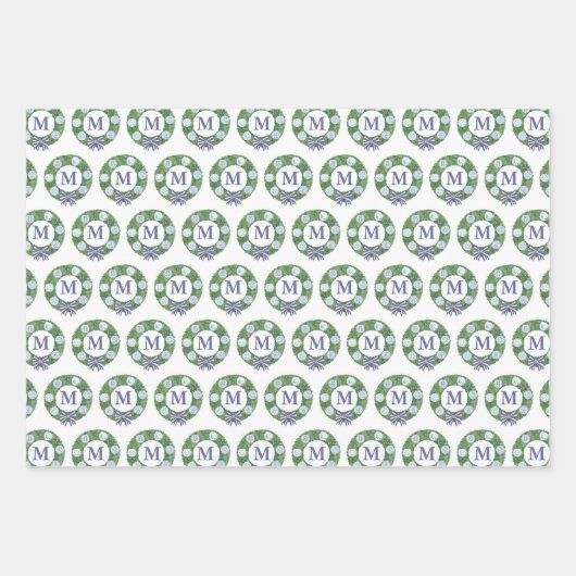 Weihnachten Boxwood Topiary Ginger Jar Ornamente Geschenkpapier Set (Vorderseite 3)