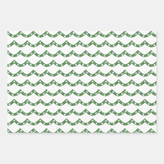 Weihnachten Boxwood Topiary Ginger Jar Ornamente Geschenkpapier Set (Vorderseite 2)