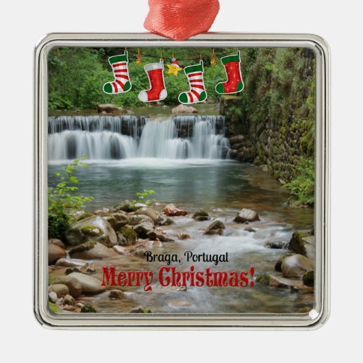 Weihnachten, Braga, Portugal Ornament Aus Metall (Vorne)