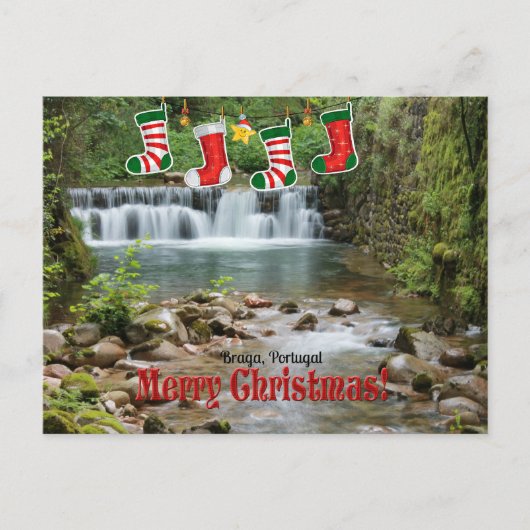 Weihnachten, Braga, Portugal Postkarte (Vorderseite)