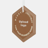 Weihnachten Braun Glas Hexagon Ornament (Vorderseite Links)