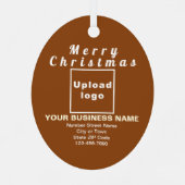 Weihnachten - Braun-Oval-Metalldekoration Ornament Aus Metall (Rückseite)