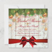 Weihnachten Brautparty Gold Deko & Ribbon Einladung (Vorderseite)