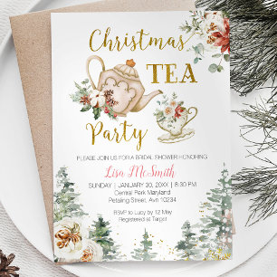 Weihnachten Brautparty Tee Party Einladung