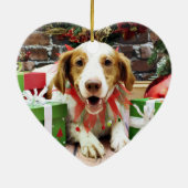 Weihnachten - BretagneSpaniel - Kinnick Keramikornament (Hinten)