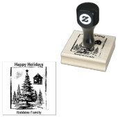 Weihnachten Briefmarke Pine Tree Editable Gummistempel (Stempel)