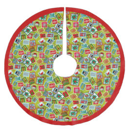 Weihnachten Briefmarke Weihnachten Polyester Weihnachtsbaumdecke