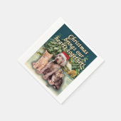 Weihnachten bringt unser Herz zusammen mit Welpe K Serviette (Ecke)