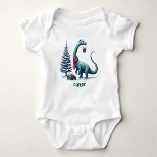 Weihnachten Brontosaurus dinosaurier Baby Strampler