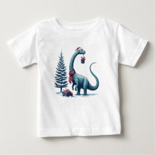 Weihnachten Brontosaurus dinosaurier Baby T-shirt