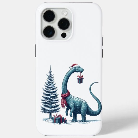 Weihnachten Brontosaurus dinosaurier Case-Mate iPhone Hülle (Rückseite)