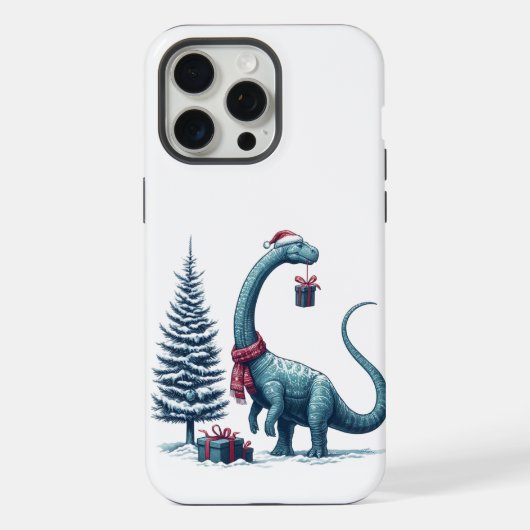 Weihnachten Brontosaurus dinosaurier iPhone Hülle (Rückseite)